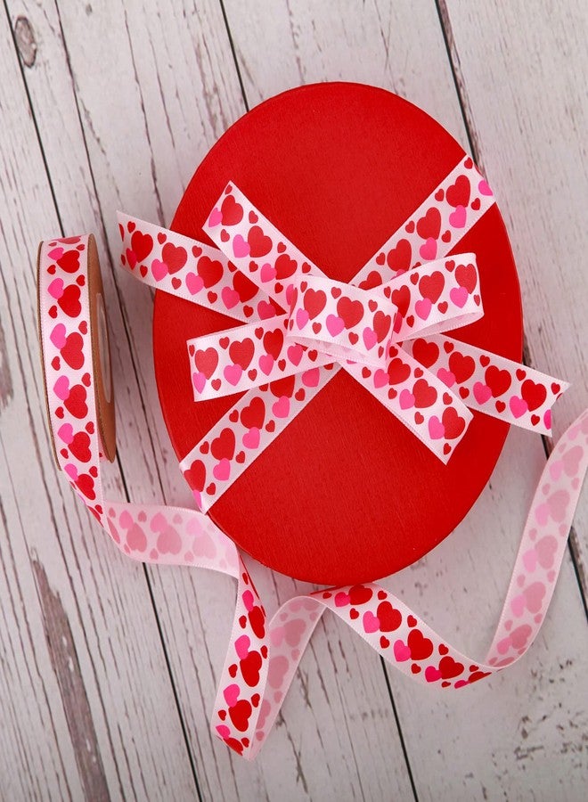 Meseey 10 Yards 5/8 Inch Valentine's Day Ribbons Pink and Red Heart Satin Ribbon for Wrapping Party DIY Craft Decoration - Image 4